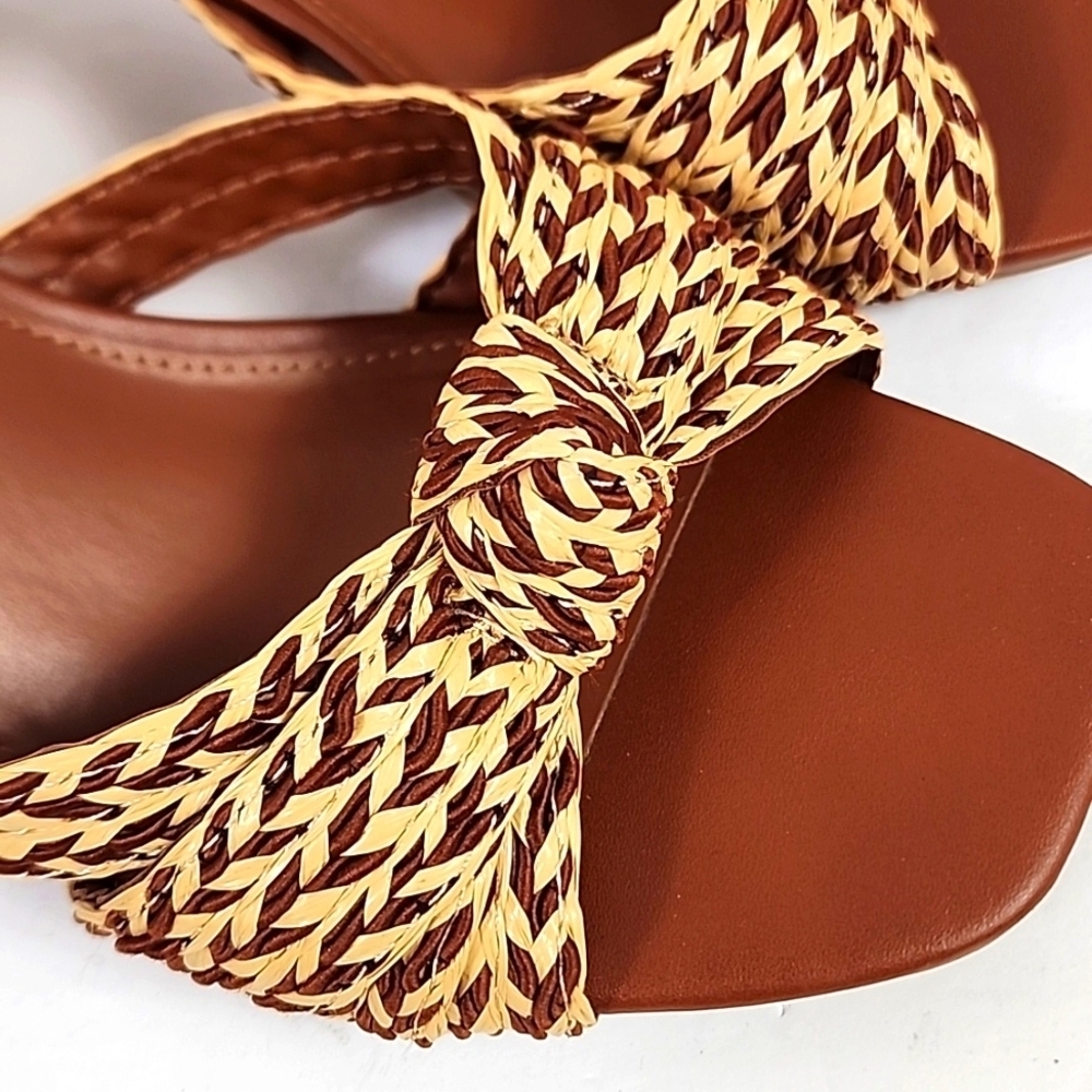 Universal Thread Brown Mules Wicker Woven Sandals, size 9.5 - Picture 10 of 17
